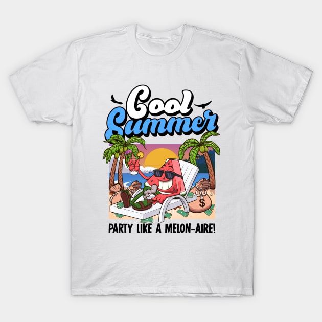 Cool Cartoon Summer Watermelon T-Shirt by TheMaskedTooner